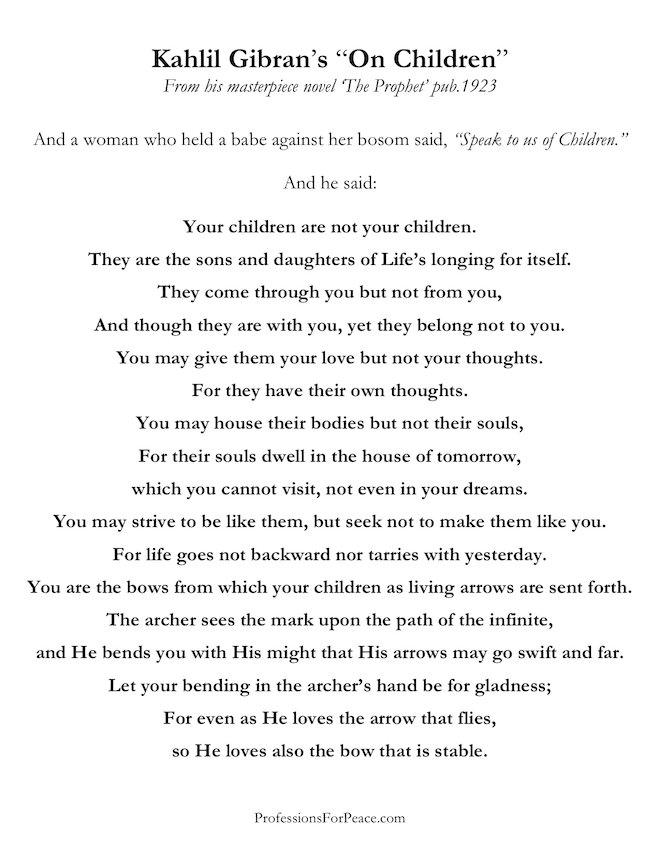 khalil gibran quotes on children